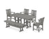 POLYWOOD Oxford 6-Piece Dining Set with Bench in Slate Grey