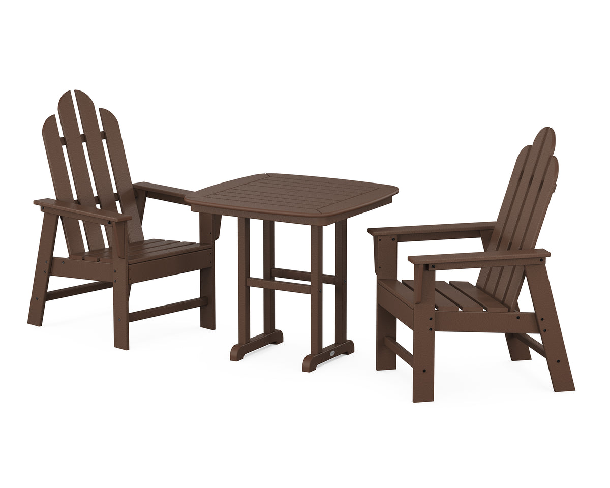 POLYWOOD Long Island 3-Piece Dining Set in Mahogany