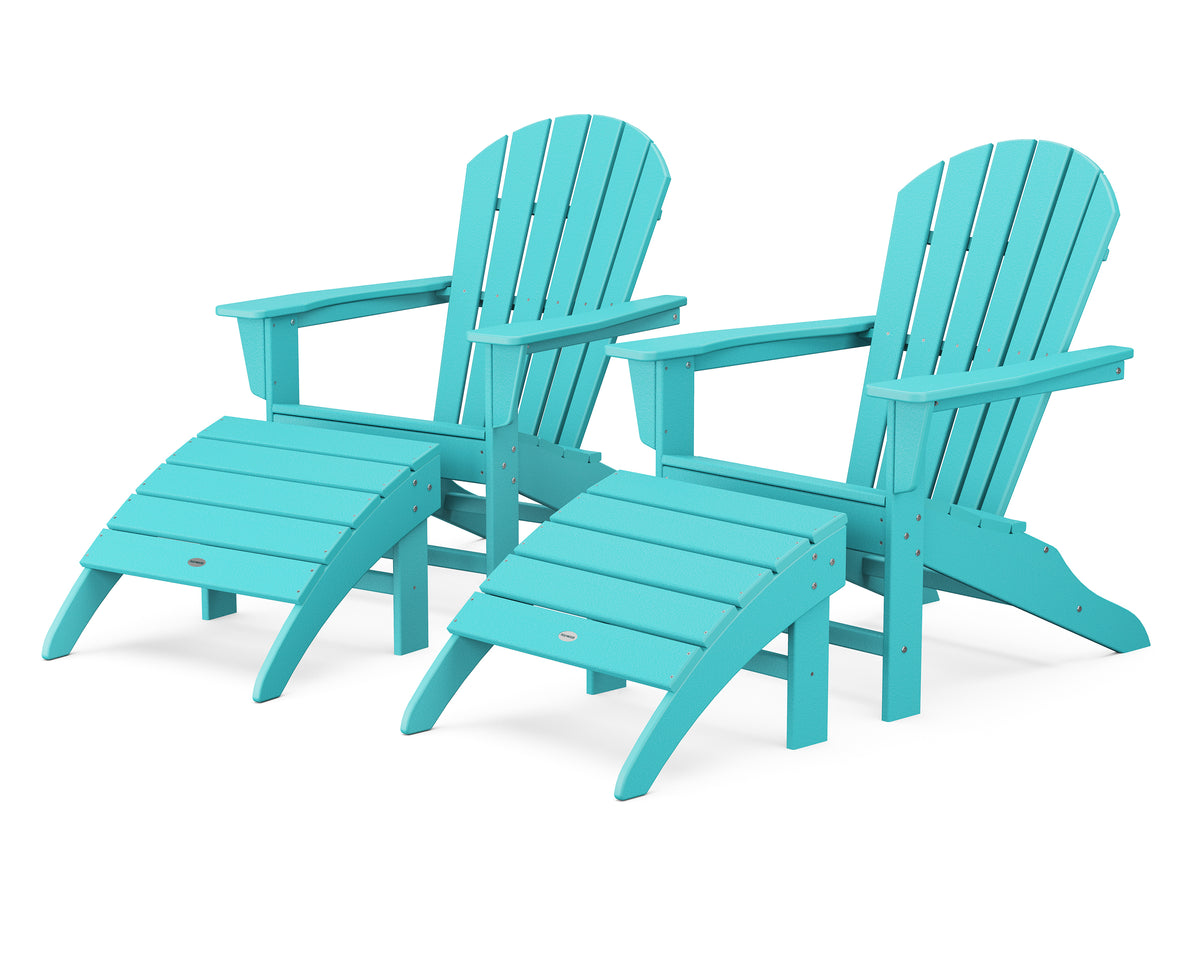 POLYWOOD South Beach 4-Piece Adirondack Set in Aruba