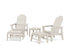 POLYWOOD 5-Piece Vineyard Grand Upright Adirondack Set with Ottomans and Side Table in Sand
