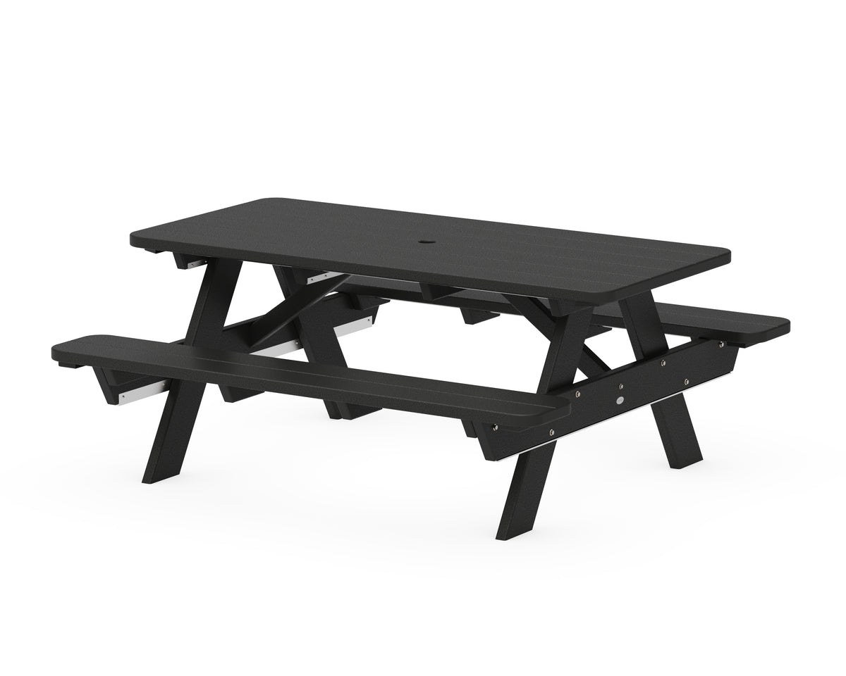 POLYWOOD Park 72" Picnic Table in Black