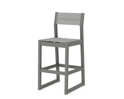 POLYWOOD EDGE Sling Bar Side Chair in Slate Grey / Metallic