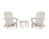 POLYWOOD 3-Piece Nautical Grand Adirondack Set in Sand
