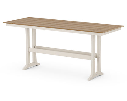 POLYWOOD Farmhouse Trestle 38" x 96" Bar Table in Sand / Natural