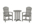 POLYWOOD Palm Coast 3-Piece Round Farmhouse Bistro Dining Set in Slate Grey