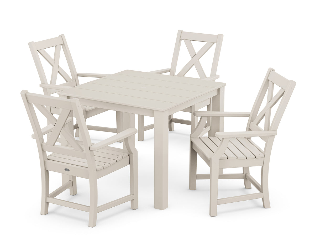 POLYWOOD Braxton 5-Piece Parsons Dining Set in Sand
