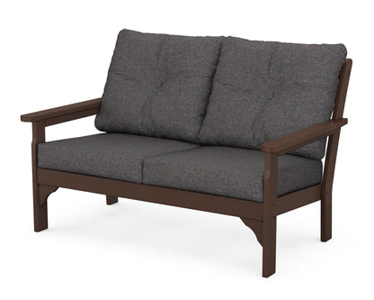 POLYWOOD Vineyard Deep Seating Loveseat in Mahogany / Ash Charcoal