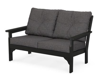 POLYWOOD Vineyard Deep Seating Loveseat in Black / Ash Charcoal