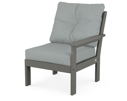 POLYWOOD Vineyard Modular Right Arm Chair in Slate Grey / Spa