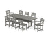 POLYWOOD La Casa Café 9-Piece Farmhouse Dining Set with Trestle Legs in Slate Grey
