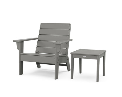 POLYWOOD Eastport Lounge Chair 2-Piece Set in Slate Grey
