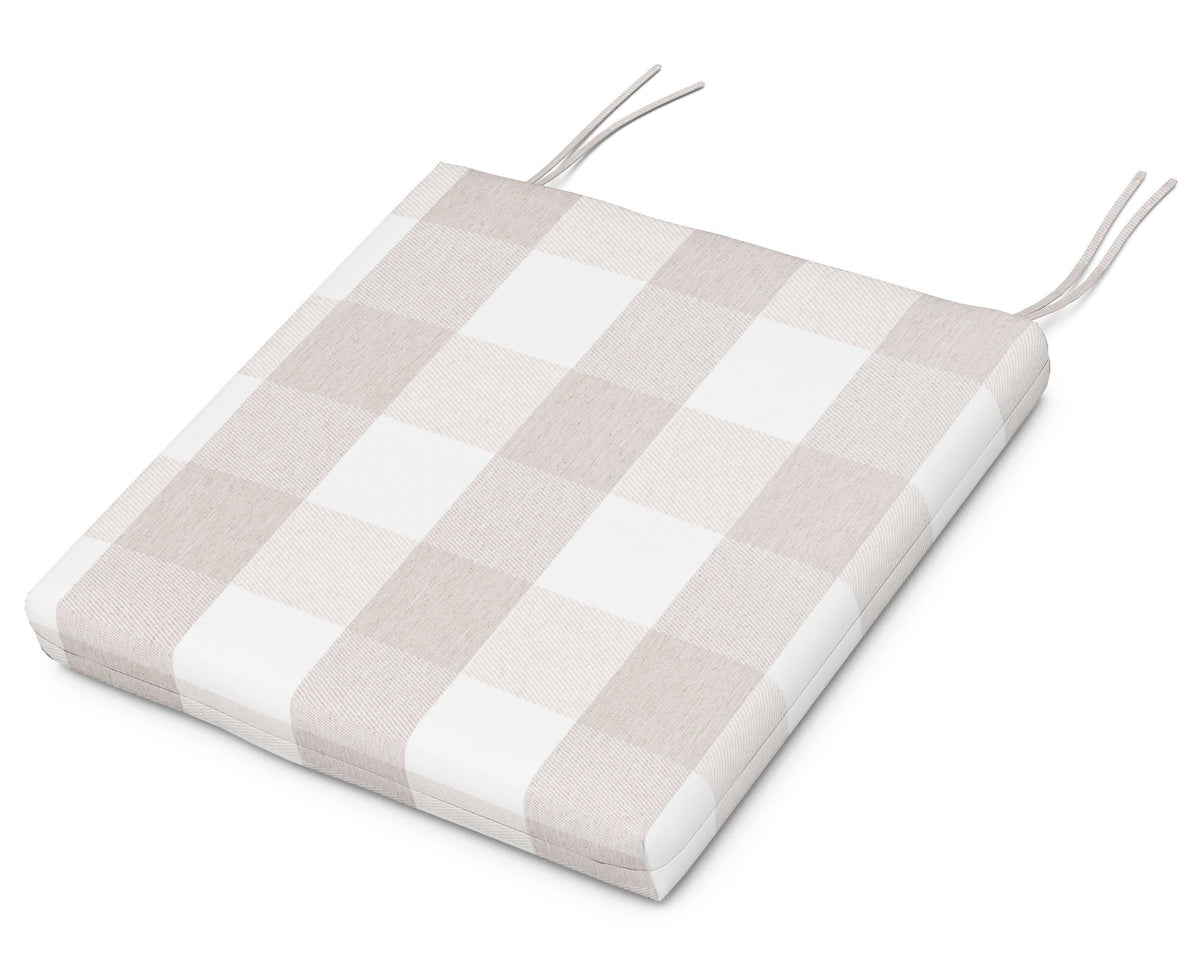 POLYWOOD Seat Cushion - 16.5"D x 17.5"W x 2.5"H in Buffalo Plaid Dune Burlap