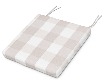 POLYWOOD EDGE Dining Cushion 19.5"D x 19.5"W x 2.5"H in Buffalo Plaid Dune Burlap