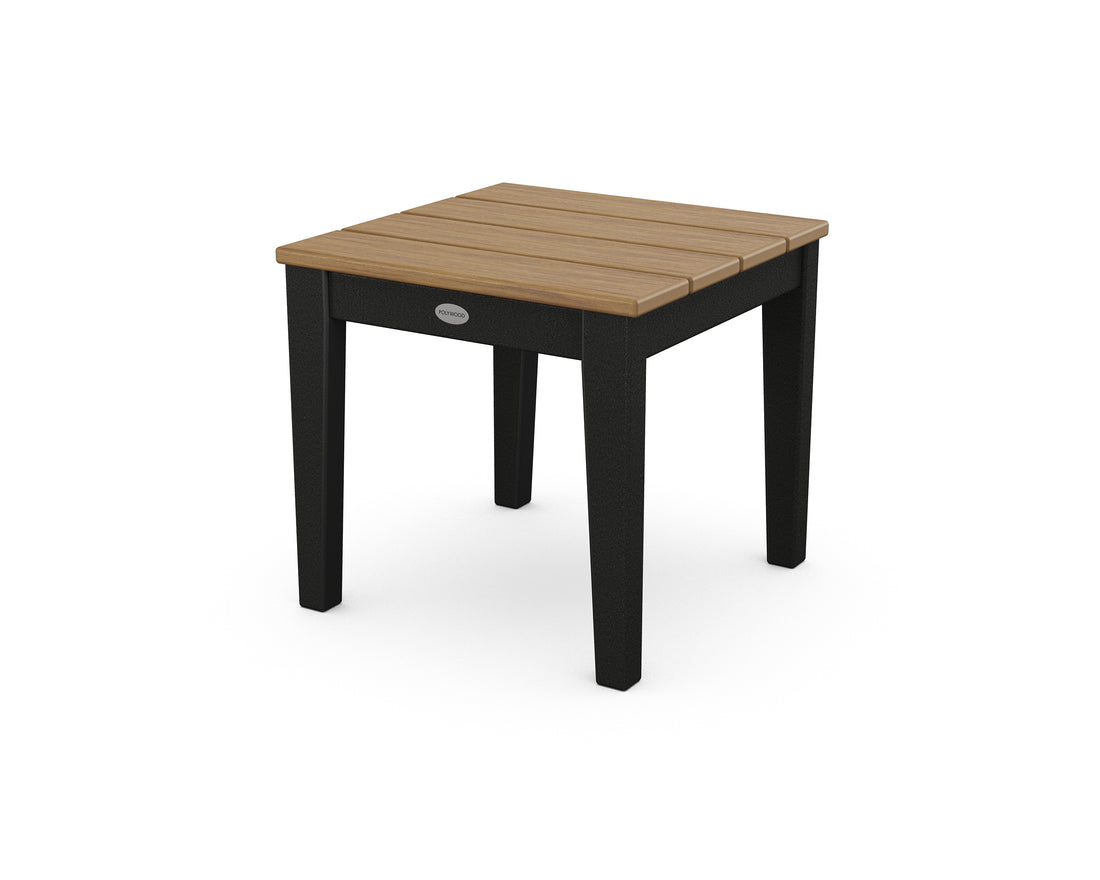 POLYWOOD Newport 18" End Table in Black / Natural