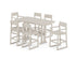 POLYWOOD EDGE 7-Piece Farmhouse Bar Set with Trestle Legs in Sand