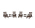 POLYWOOD Vineyard 6-Piece Chaise with Arms Set in Mahogany