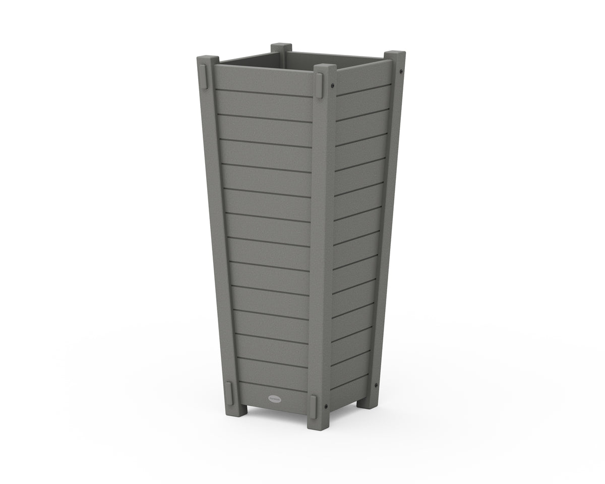 POLYWOOD Nautical Tapered Square Tall Planter Box in Slate Grey