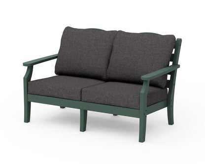 POLYWOOD Savannah Deep Seating Loveseat in Green / Ash Charcoal