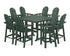 POLYWOOD Vineyard Curveback Adirondack 9-Piece Trestle Bar Set in Green