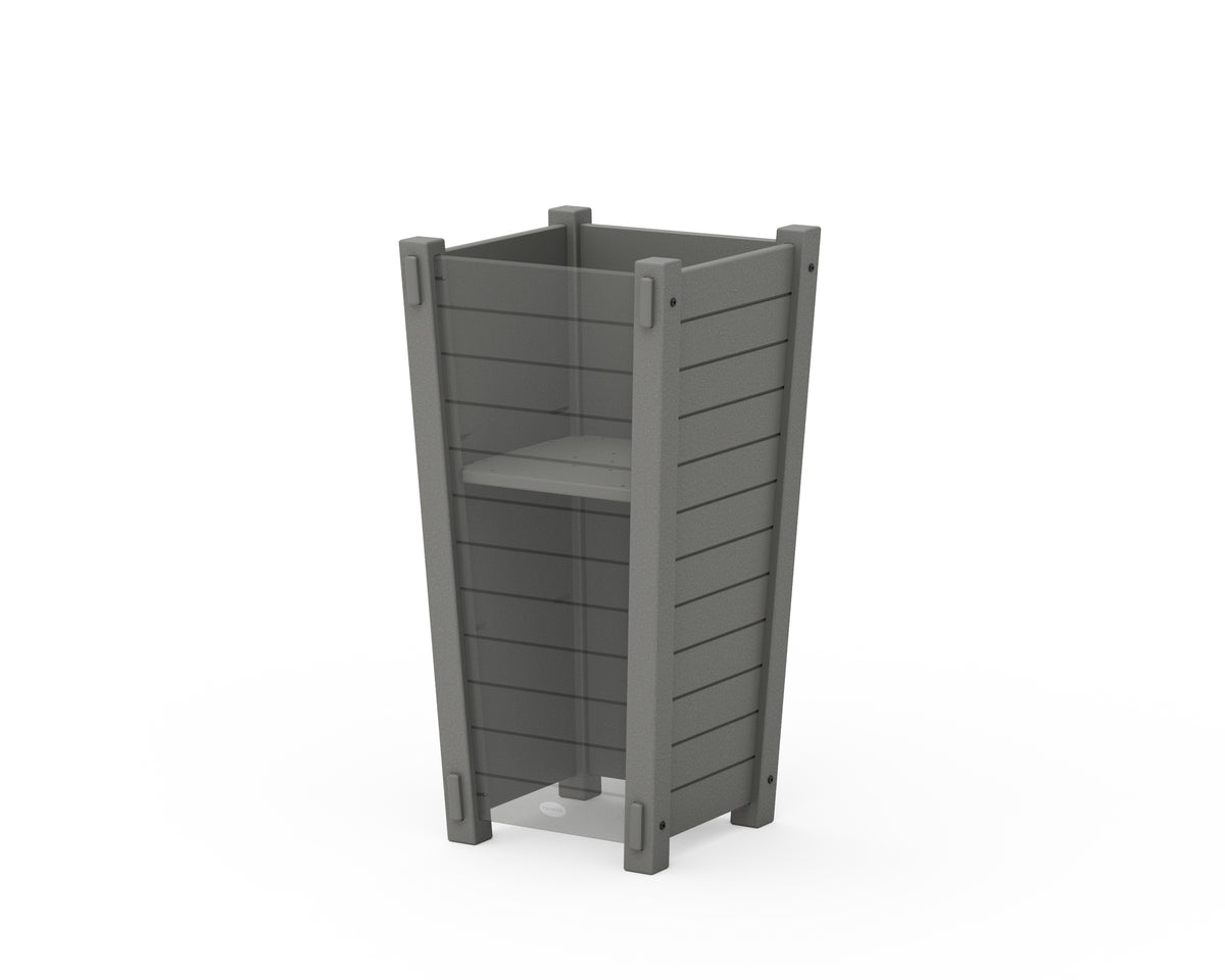 Additional angle of the POLYWOOD Nautical Tapered Square Planter Box in Slate Grey