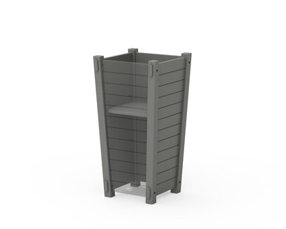 Additional angle of the POLYWOOD Nautical Tapered Square Planter Box in Slate Grey