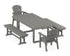 POLYWOOD Seashell 5-Piece Dining Set with Benches - 40" x 78" Table in Slate Grey