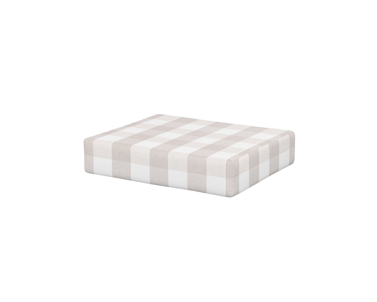 POLYWOOD Acadia Ottoman Cushion in Buffalo Plaid Dune Burlap