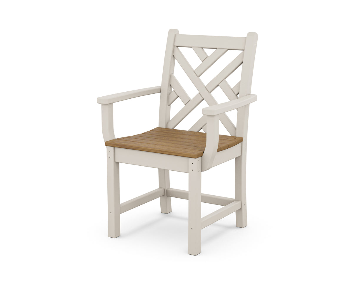 POLYWOOD Chippendale Dining Arm Chair in Sand / Natural
