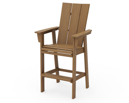 POLYWOOD Modern Curveback Adirondack Bar Chair in Natural