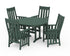 POLYWOOD Acadia 5-Piece Round Farmhouse Dining Set in Green