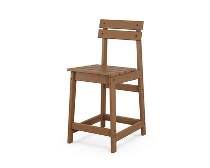 POLYWOOD Modern Studio Plaza Counter Chair in Teak
