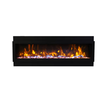 Amantii Deep 50" Electric Fireplace - Black Steel Surround