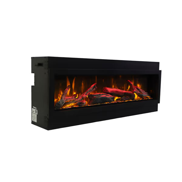 Amantii Deep 72" Electric Fireplace - Black Steel Surround