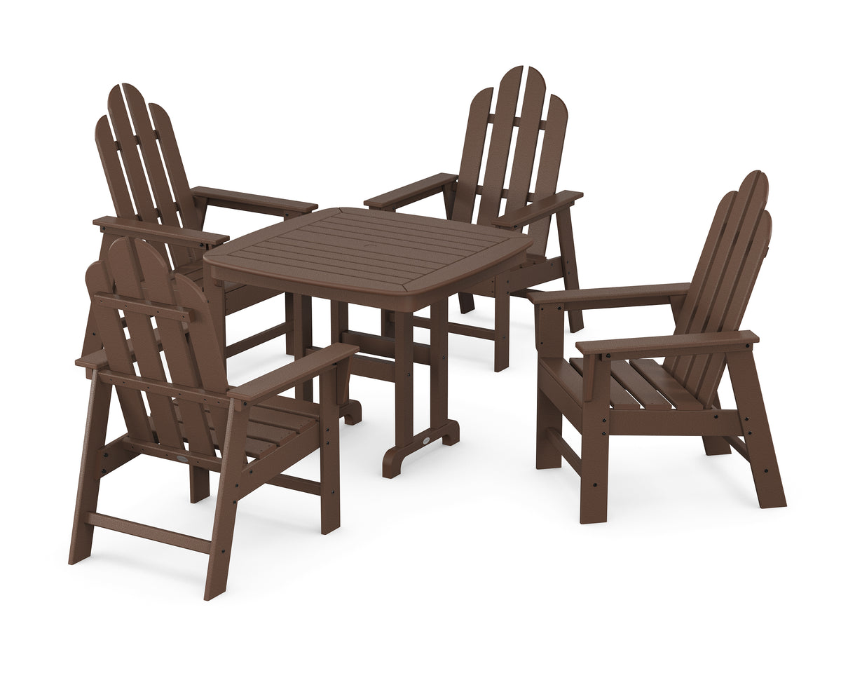 POLYWOOD Long Island 5-Piece Dining Set in Mahogany