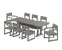 POLYWOOD EDGE 9-Piece Farmhouse Dining Set with Trestle Legs in Slate Grey