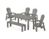 POLYWOOD South Beach 6-Piece Parsons Dining Set with Bench in Slate Grey