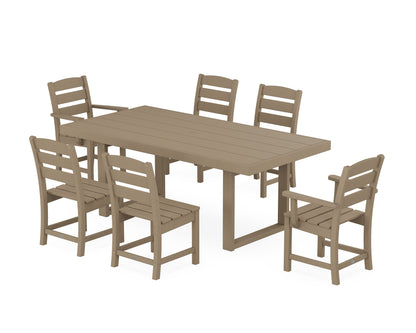 POLYWOOD Lakeside 7-Piece Dining Set - 39" x 78" Table in Vintage Sahara