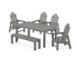 POLYWOOD Long Island 6-Piece Parsons Dining Set with Bench in Slate Grey