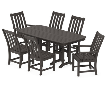 POLYWOOD Vineyard 7-Piece Dining Set - 37" x 72" Table in Vintage Coffee