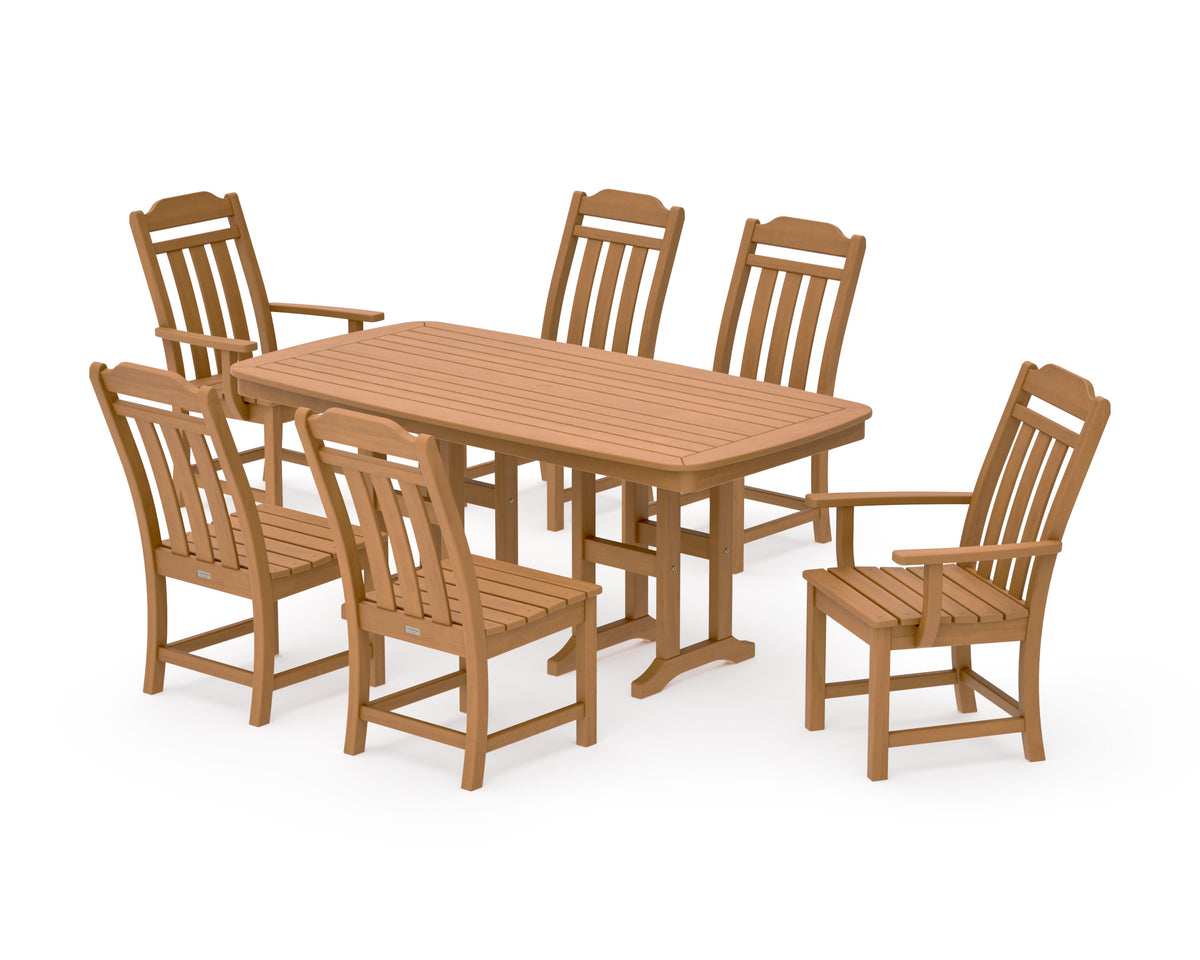 POLYWOOD Cottage 7-Piece Dining Set in Natural