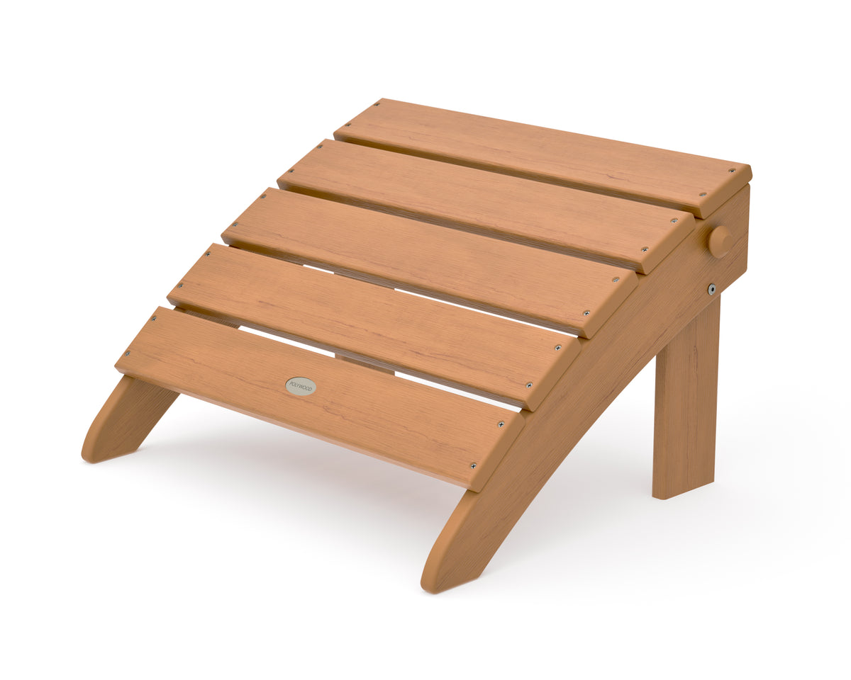POLYWOOD Classic Oversized Adirondack Folding Ottoman in Natural