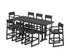POLYWOOD EDGE 9-Piece Bar Set with Trestle Legs in Black