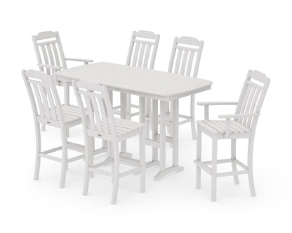POLYWOOD Cottage 7-Piece Bar Set in Vintage White