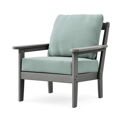 POLYWOOD Cottage Deep Seating Chair in Slate Grey / Spa