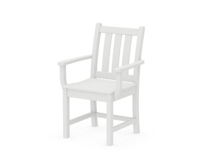 POLYWOOD Traditional Garden Dining Arm Chair in White