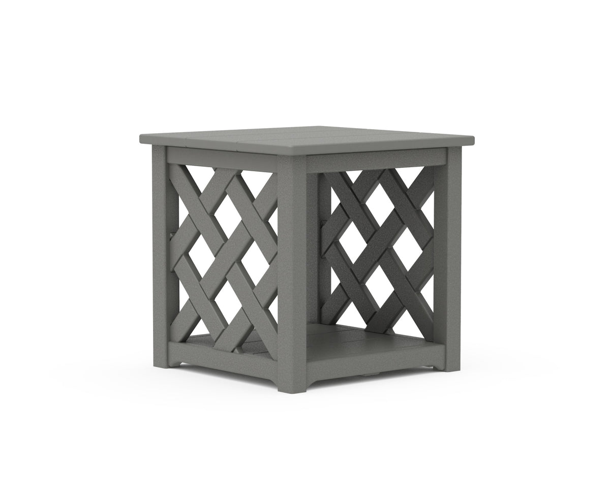 POLYWOOD Wovendale Accent Table angle view