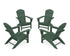 POLYWOOD Nautical 4-Piece Adirondack Conversation Set in Green