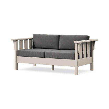 POLYWOOD Acadia Deep Seating Loveseat in Sand / Ash Charcoal
