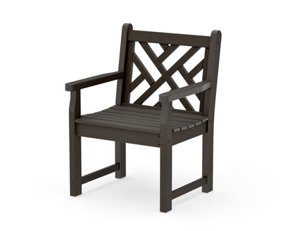 POLYWOOD Chippendale Garden Arm Chair in Vintage Coffee