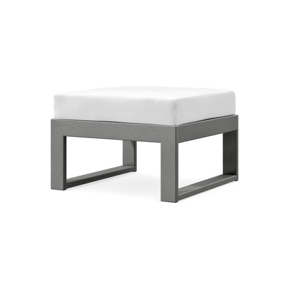 POLYWOOD Modular Ottoman - Modern in Slate Grey / Natural